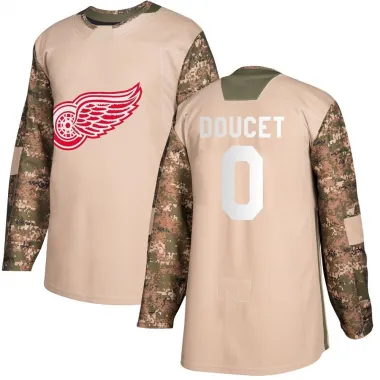 Camo Men's Alexandre Doucet Authentic Detroit Red Wings Veterans Day Practice Jersey