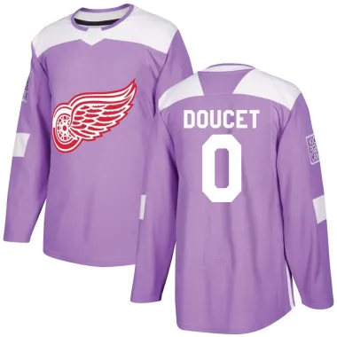 Purple Men's Alexandre Doucet Authentic Detroit Red Wings Hockey Fights Cancer Practice Jersey