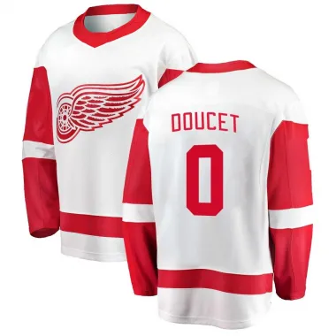 White Men's Alexandre Doucet Breakaway Detroit Red Wings Away Jersey